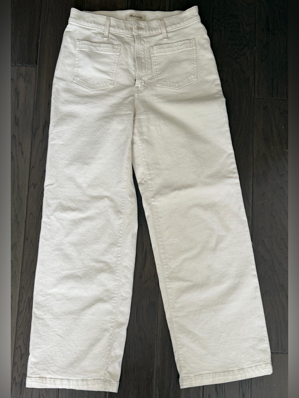Cream Wide Leg Madewell Perfect Vintage Jeans